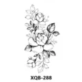 Waterproof black and white floral tattoo sticker, elegant peony design body art item. - XQB-288