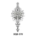 Adesivo per tatuaggio temporaneo con fiori in bianco e nero, elegante design floreale. - XQB-570