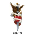 Colorful eagle dagger heart temporary tattoo sticker waterproof body art transfer sticker wholesale. - Eagle Dagger Rose (XQB-172)