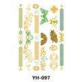 Adesivo per tatuaggio temporaneo dorato metallizzato impermeabile con farfalla e variante decorativa. - YH-097 / 210*148mm