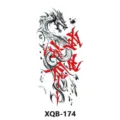 Temporary tattoo sticker featuring a fierce dragon design with artistic calligraphy, waterproof. - Dragon and Calligraphy (XQB-174)
