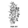 Black and white floral temporary tattoo sticker waterproof sketch rose design body art. - XQB-261