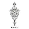 Adesivo per tatuaggio temporaneo floreale in bianco e nero, design mandala per il braccio. - XQB-573