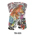 Adesivo per tatuaggio temporaneo schiena intera con tigre e serpente, sticker colorato per arte corporea. - Motivo Tigre e Serpente (TB-035)