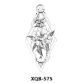 Adesivo per tatuaggio geometrico con fiori in bianco e nero braccio arte corporea design. - XQB-575