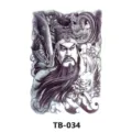 Tatuaggio temporaneo tradizionale Guan Yu adesivo schiena intera impermeabile modello TB-034 - Motivo Guan Yu (TB-034)