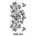Black and white rose flower temporary tattoo sticker for arm and body art style design. - XQB-263