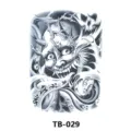 Autocollant de tatouage temporaire masque Hannya et Bouddha japonais traditionnel dos. - Motif de Masque Hannya Japonais (TB-029)