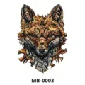 Tatouage temporaire de loup mécanique, autocollant d'art corporel steampunk, imperméable. - Tête de Loup Mécanique (MB-0003)