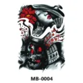 Autocollant de tatouage temporaire grand dos imperméable design samouraï geisha crâne - Samouraï & Geisha (MB-0004)