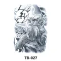 Autocollant de tatouage temporaire dragon chinois noir gris design art corporel TB027 - Motif de Dragon Chinois (TB-027)