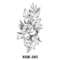 Black and white floral temporary tattoo sticker, waterproof body art design XQB-265 - XQB-265