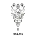 Adesivo per tatuaggio floreale in bianco e nero con elegante design di rose e viti. - XQB-578