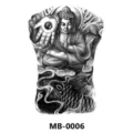 Adesivo per tatuaggio impermeabile per schiena intera con disegno di Buddha e carpa koi. - Buddha Seduto & Koi (MB-0006)