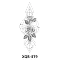 Adesivo per tatuaggio temporaneo rosa geometrico in bianco e nero per arte corporea. - XQB-579