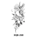 Black and white sketch floral bird temporary tattoo sticker, waterproof body art design. - XQB-268