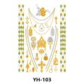 Foglio di tatuaggi temporanei metallici oro argento gioielli collane croci geometriche. - YH-103 / 210*148mm