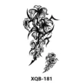 Black and white floral tattoo sticker waterproof temporary body art transfer sticker design SKU - Floral Vine (XQB-181)
