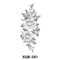 Adesivo per tatuaggio temporaneo con fiori in bianco e nero per braccio, design. - XQB-581