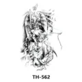 Autoadesivo per tatuaggio temporaneo in bianco e nero con motivo arcangelo, ideale. - Stile Adesivo Tatuaggio (TH-562) / 210x148mm