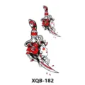 Traditional rose dagger temporary tattoo sticker waterproof body art flash tattoo design. - Rose Female Face Dagger (XQB-182)