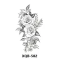 Adesivo per tatuaggio temporaneo con rosa schizzo in bianco e nero per arte del corpo - XQB-582