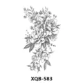 Autoadesivo per tatuaggi temporanei floreali in bianco e nero per avambraccio XQB-583 - XQB-583