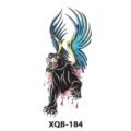 Temporary winged black panther tattoo sticker waterproof body art transfer design SKU - Winged Black Panther (XQB-184)
