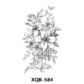 Adesivo per tatuaggio temporaneo floreale in bianco e nero schizzo braccio arte - XQB-584