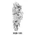 Black and white dragon temporary tattoo sticker sheet featuring traditional oriental artistic dragon art design. - Flying Dragon (XQB-185)
