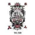 Adesivo per tatuaggio temporaneo in stile americano tradizionale con nave e aquila bellissima. - TH-720