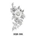 Adesivo per tatuaggio floreale in bianco e nero, design realistico di peonia per avambraccio. - XQB-586