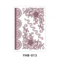 Brown henna lace floral temporary tattoo sticker sheet variant YHB-013 waterproof body art - YHB-013 Brown Red / 210x148mm