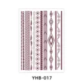 Brown Henna Tattoo Sticker Waterproof Lace Geometric Pattern Temporary Body Art Sheet - YHB-017 Brown Red / 210x148mm