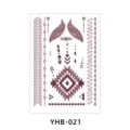 Brown henna lace temporary tattoo sticker, waterproof geometric tribal design sheet. - YHB-021 Brown Red / 210x148mm