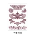 Brown henna lace temporary tattoo sticker waterproof body art mask floral design sku - YHB-029 Brown Red / 210x148mm