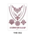 Brown henna lace temporary tattoo sticker set waterproof body art decals for women. - YHB-002 Brown Red / 210x148mm