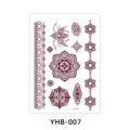 Brown Henna Lace Temporary Tattoo Sticker Waterproof Body Art Floral Mandala Design - YHB-007 Brown Red / 210x148mm