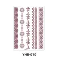 Brown henna lace tattoo sticker waterproof temporary body art transfer sheet for women. - YHB-010 Brown Red / 210x148mm