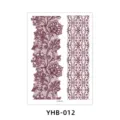 Brown lace temporary tattoo sticker waterproof floral design for daily use new pattern - YHB-012 Brown Red / 210x148mm