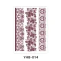 Brown henna lace butterfly temporary tattoo sticker waterproof body art durable sheet - YHB-014 Brown Red / 210x148mm