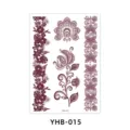 Brown henna lace tattoo sticker variant, waterproof floral body art transfer sticker design. - YHB-015 Brown Red / 210x148mm