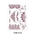 Brown henna lace temporary tattoo stickers waterproof floral body art transfer sticker sheet - YHB-016 Brown Red / 210x148mm