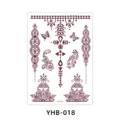 Brown henna temporary tattoo sticker sheet with lace floral and butterfly designs waterproof - YHB-018 Brown Red / 210x148mm