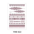 Brown henna lace temporary tattoo sticker waterproof body art transfer sheet style YHB22 - YHB-022 Brown Red / 210x148mm