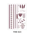 Brown henna temporary tattoo sticker sheet boho tribal feather geometric body art waterproof - YHB-023 Brown Red / 210x148mm