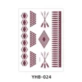 Brown henna temporary tattoo sticker waterproof geometric tribal arm body art design - YHB-024 Brown Red / 210x148mm