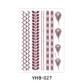 Brown henna lace temporary tattoo sticker sheet, waterproof eco-friendly body art variant. - YHB-027 Brown Red / 210x148mm