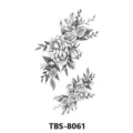 Waterproof temporary tattoo sticker featuring elegant rose flower and leaf sketch designs. - Sketch Rose Style (TBS-8061)
