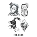 Waterproof temporary tattoo sticker sheet featuring animal and geometric designs for body art. - Animal Geometry (HB-548X)
